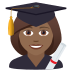 👩🏾‍🎓 woman student: medium-dark skin tone display on JoyPixels